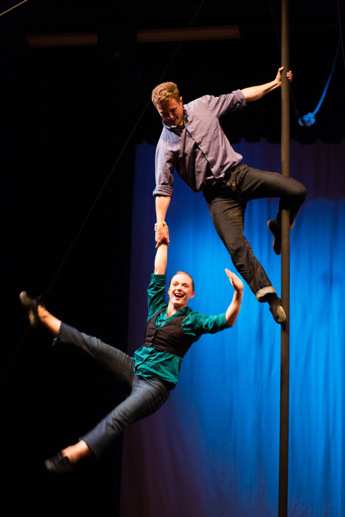 Duo Straight Up performs at SANCA's Circus Festival in August 2014.